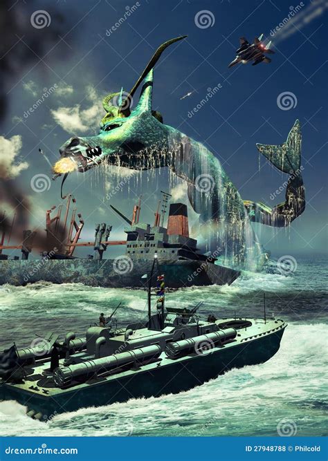 Leviathan stock illustration. Illustration of boat, coast - 27948788