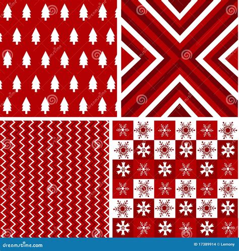 Seamless Patterns, Christmas Fabric Texture Stock Images - Image: 17389914