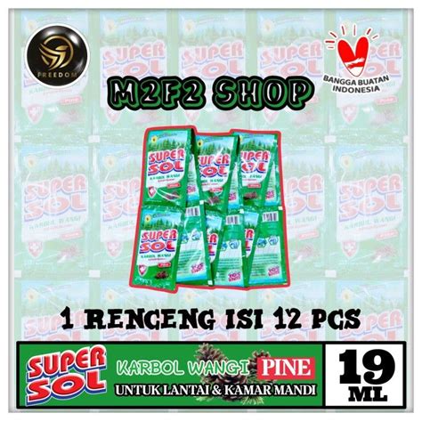 Supersol Karbol Wangi Pine Reguler Sachet 19 Ml Kemasan Renceng