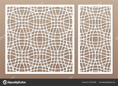 Decorative Card Set For Cutting Laser Or Plotter Linear Geometric Pattern Panel Laser Cut