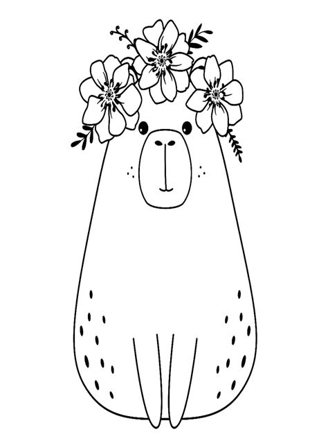 Cute Capybara Coloring Page Coloring Pages