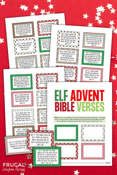 24 Christmas Bible Verses For Kids Elf Printable Advent Calendar