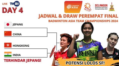 Jadwal Perempat Final Badminton Asia Team Championships 2024~potensi