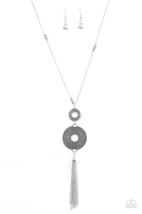 Paparazzi Necklace ~ The Wheel To Work Wonders Silver Paparazzi Jewelry Online Store