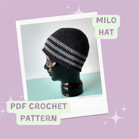 Milo Hat Pattern Crochet Hat Simple Modern Striped Easy Crochet Pattern ...