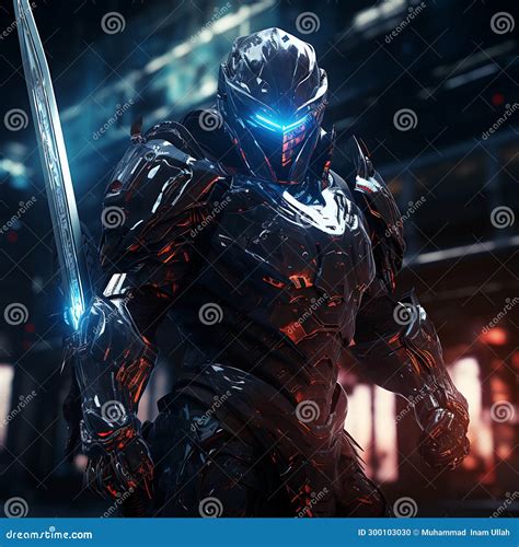 Futuristic Knight Advanced Armor Laser Sword High Tech Battlefield