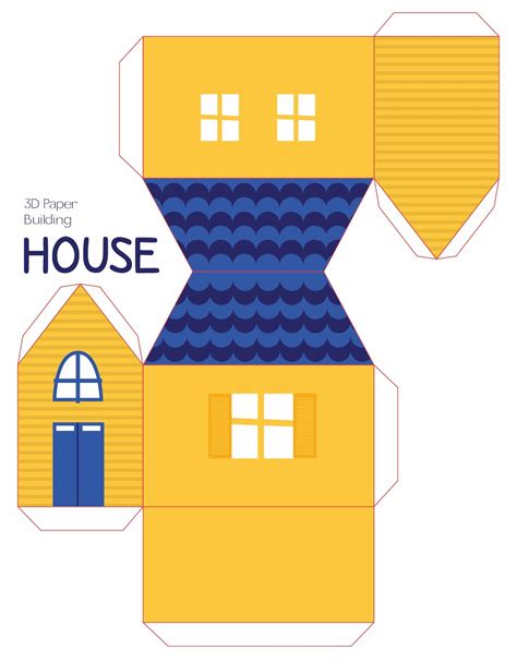 Foldable Buildings 10 Free Pdf Printables Printablee Paper House