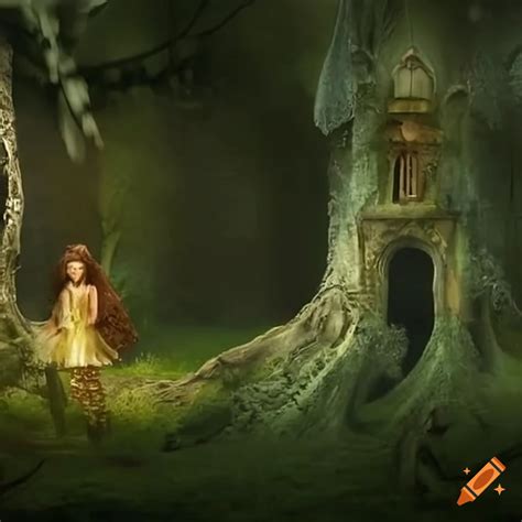 Enchanted forest with fairytale characters on Craiyon