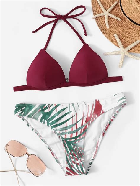 SHEIN Bikini Set mit zufälligem Neckholder Dreieck und tropischem