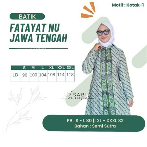 Jual Batik Fatayat Nu Jawa Tengah Bahan Semi Sutra Shopee Indonesia