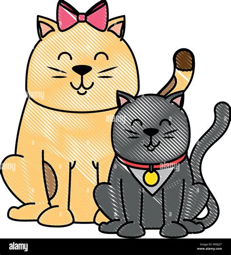 Cute Cats Mascots Characters Stock Vector Image And Art Alamy