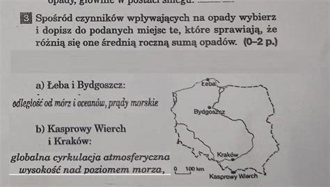 Spo R D Czynnik W Wp Ywaj Cych Na Opady Wybierz I Dopisz Do Podanych