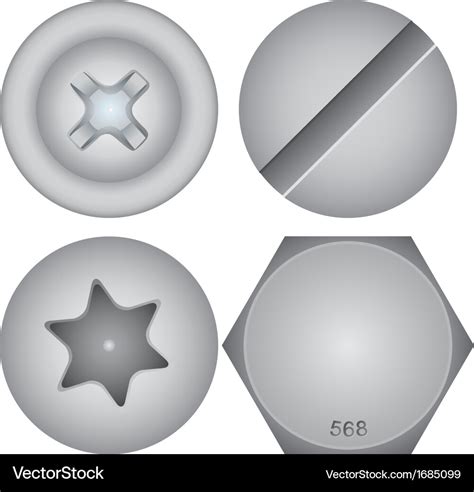 Screw heads Royalty Free Vector Image - VectorStock