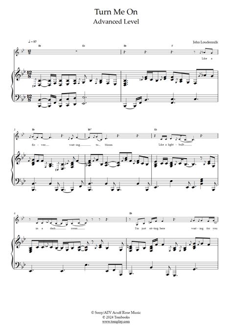 Turn Me On Advanced Level Solo Piano Norah Jones Piano Sheet Music