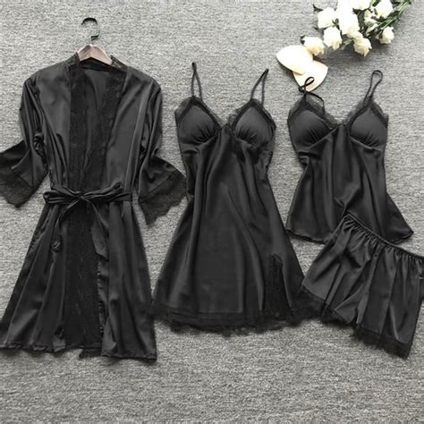Lingerie femmes soie dentelle Robe robe nuisette vêtements de nuit chemise de nuit pyjamas
