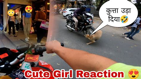 Super Bike Ki Wajah Se Kutte Ka Ho Gya Kaam🤣 Cute Girl Reaction 😍 Super Bike Reaction Loud