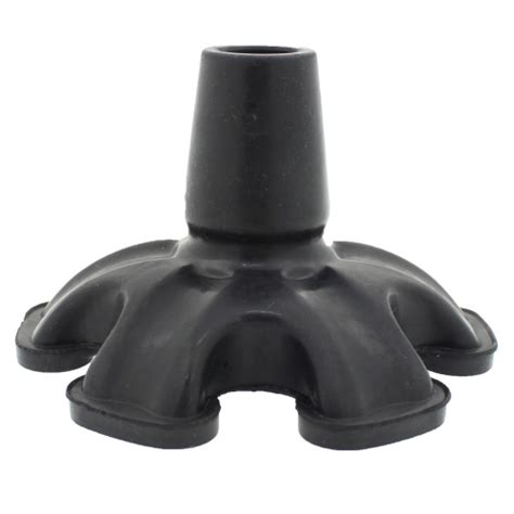 Black Rubber Ferrule With A Large 6 Footed Base For Walking Sticks