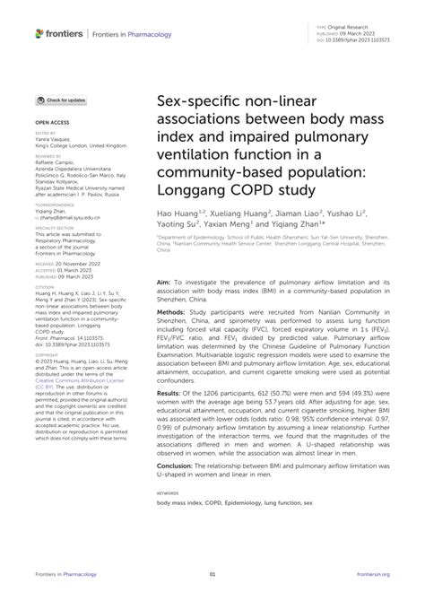 Pdf Sex Specific Non Linear Associations Between Body Mass Index And