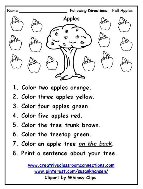 Following Instructions Worksheet For Kids