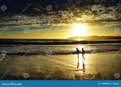 Sunset at Carmel beach stock photo. Image of carmel - 170985062