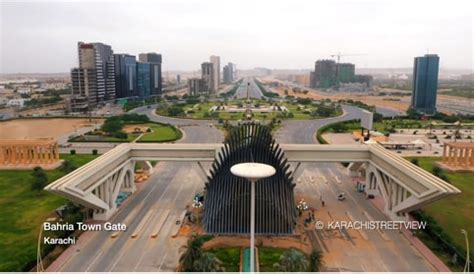 Drone View Of Bahria Town Karachi Beautiful Roads And Apartments