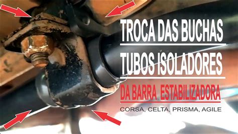 COMO TROCAR BUCHAS E ISOLADORES DA BARRA ESTABILIZADORA DO CORSA