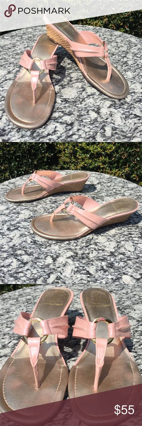 Lilly Pulitzer Leather Mckim Wedge Sandal Pink Wedge Sandals