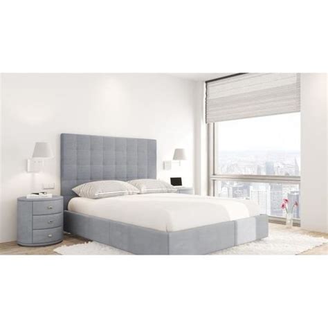 Sogno T Te De Lit Capitonn Es Tissu Gris Clair Cdiscount Maison