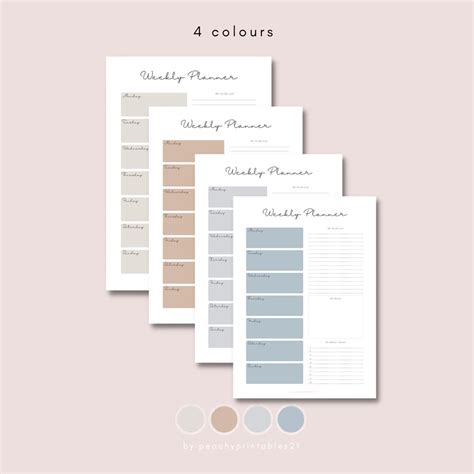 Weekly Planner Printable A4 Size - Etsy