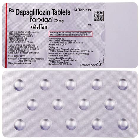 Forxiga 5 Mg Dapagliflozin Tablet At Rs 365stripe Antidiabetic Drug