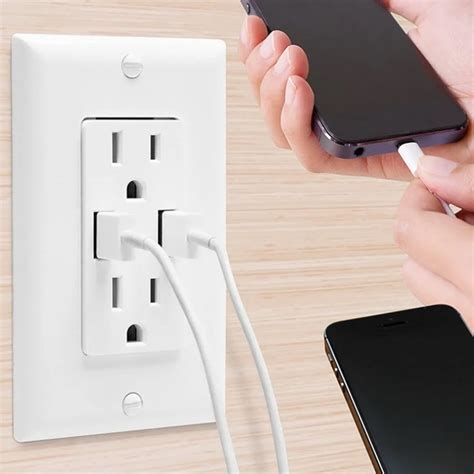 Mg 007a Us Plug White Usb Wall Socket 48a High Speed Wall Outlet Ac Power Plate Panel Dual Usb