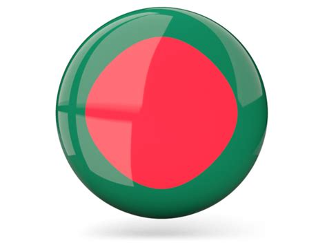 Glossy Round Icon Illustration Of Flag Of Bangladesh