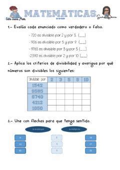 Ejercicios De Divisibilidad Para Primaria Penza