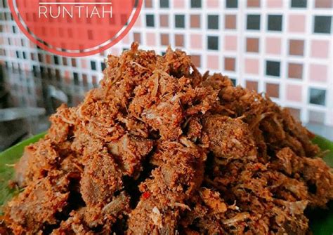 Resep Rendang Kering Runtiah Rendang Suwir Oleh Ina Harahap Cookpad