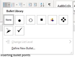 Microsoft word shortcut for bullet point - tidesmith