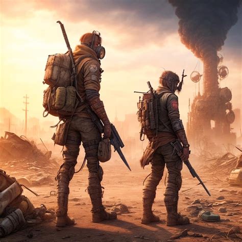 Premium Ai Image Apocalyptic Wasteland Survival Battles Scavenging