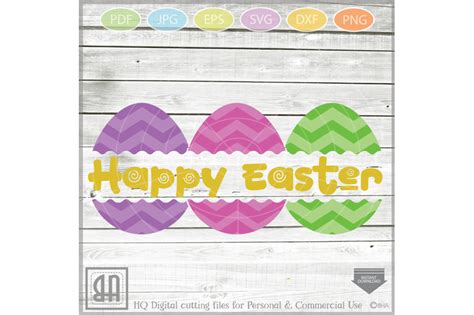 Easter Eggs Monogram Svg Split Easter Eggs Egg Cut File By Blueberry