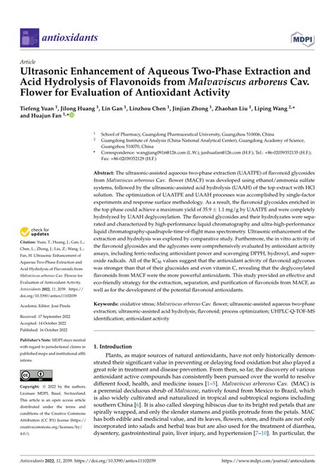 PDF Ultrasonic Enhancement Of Aqueous Two Phase Extraction And Acid