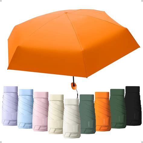 Mini Guarda Chuva Portátil de Bolsa Cápsula Anti UV 9 Cores