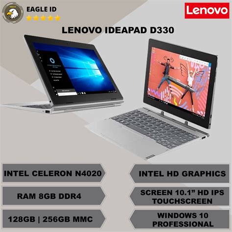 Jual Laptop Touchscreen 2 In 1 Lenovo Baru Ideapad D330 Intel Celeron N4020 Ram 8gb 128gb Mmc