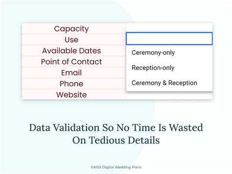 Wedding Venue Comparison Google Sheets Template Event Etsy