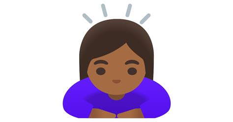 Sich Verbeugende Frau Mitteldunkle Hautfarbe Emoji