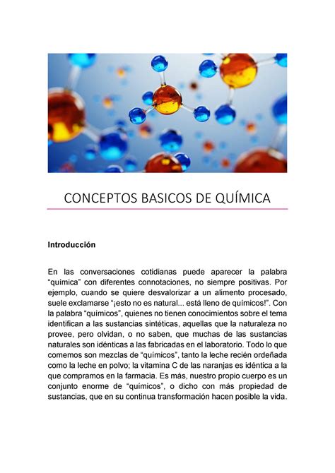 Conceptos Basicos De Qu Mica Conceptos Basicos De Qu Mica