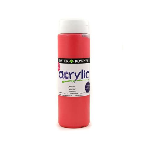 Daler Rowney Graduate Acrylic 500ml Bottle Metallic Red Walmart