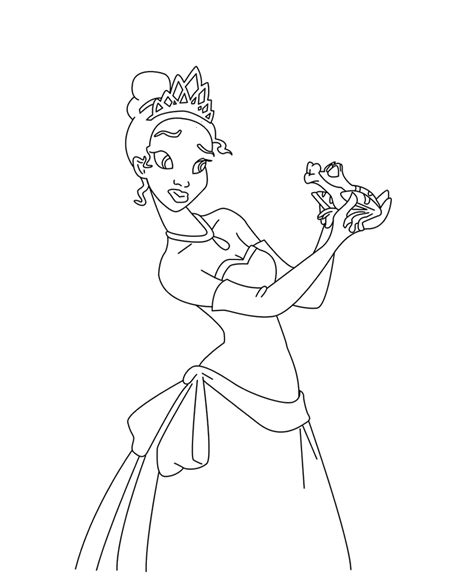 Dessins Gratuits à Colorier Coloriage Princesse Tiana à Imprimer