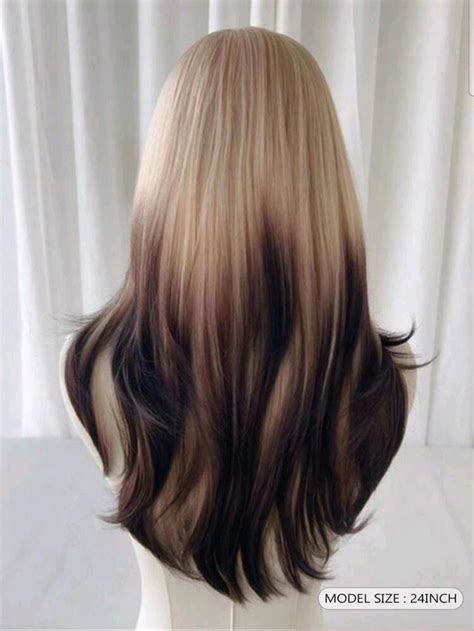 Glamorous Wavy Ombre Blonde Black Synthetic Women Wig With Heat Resistant Fluffy Wig For Daily