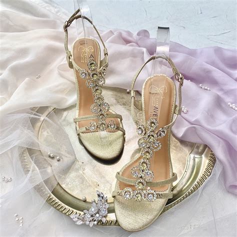 Jual Gold Silver Sandal Sepatu Pesta Wanita Stiletto Heels Cm Aveda