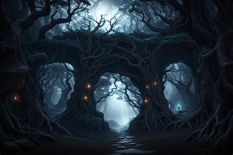 dark fantasy forest graphic  forhadx creative fabrica
