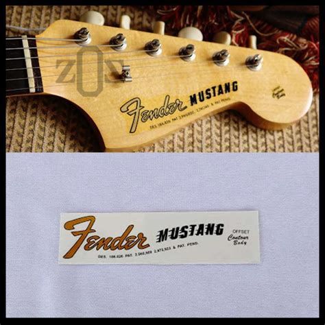 Decal Stiker Sticker Headstock Gitar Guitar Fender Mustang Atelier