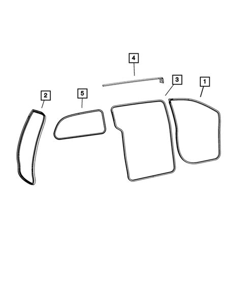 2008 2010 Chrysler Town And Country Front Door Opening Weatherstrip 1da08xt1af Mopar Estores